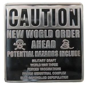 Anti NWO New World Order Conspiracy Silver Plated Bar. Rare & Unique